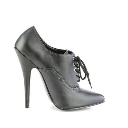 Devious Bombas para mujer DOMINA-460 Blk Faux Cuero