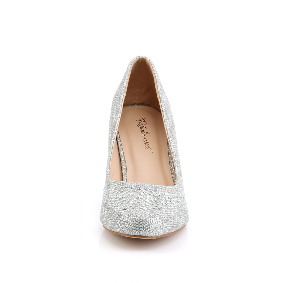 Fabulicious Bombas para mujer DORIS-06 Tela de malla de brillo de SLV