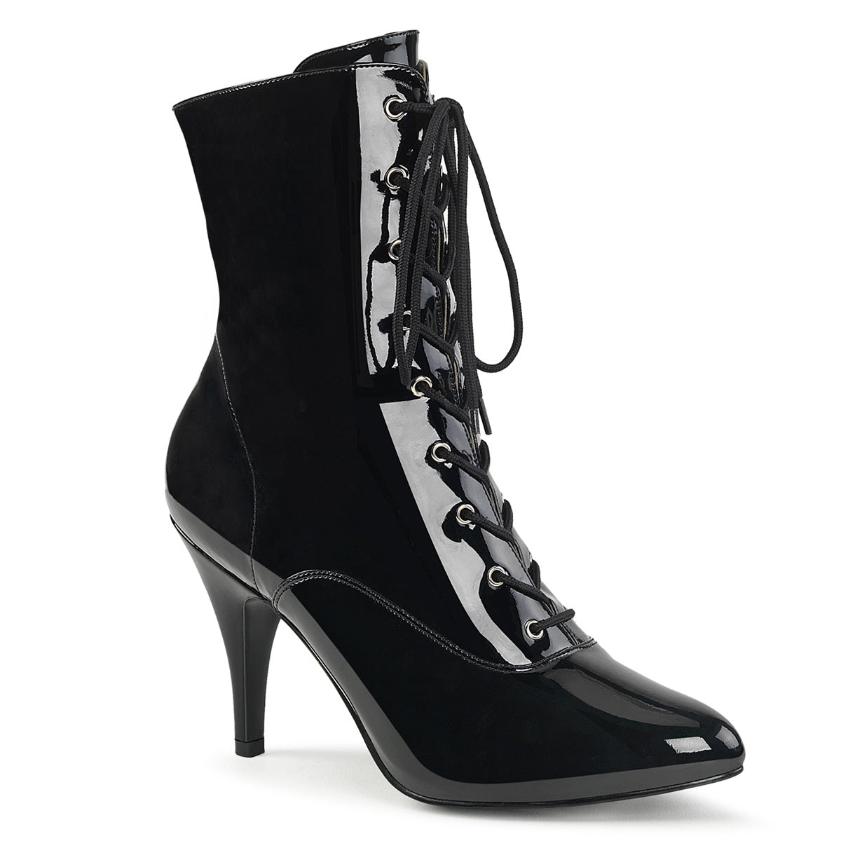 Pleaser Pink Label Botas de tobillo para mujer DREAM-1020 BLK PAT