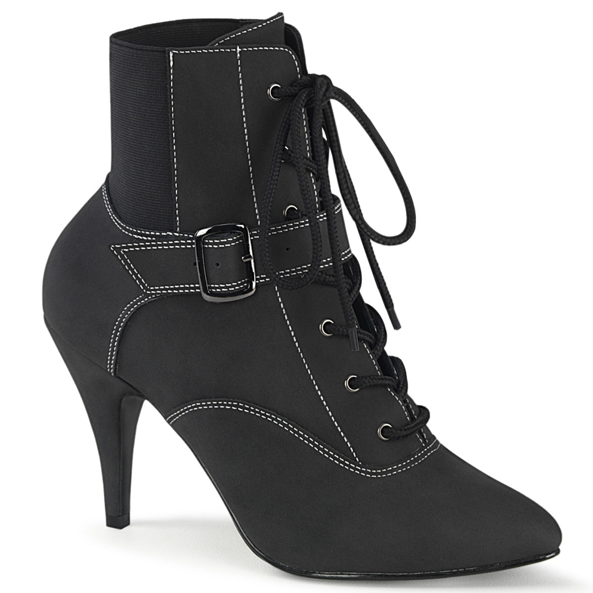 Pleaser Pink Label Womens Pumps DREAM-1022 Black Faux Nubuck Leather