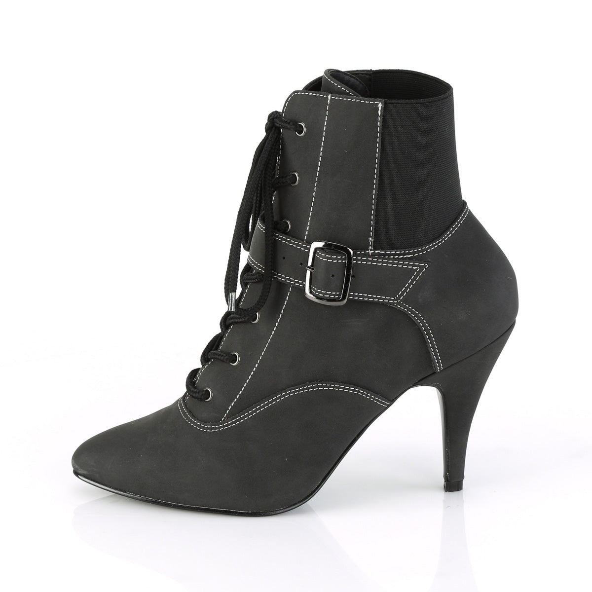 Pleaser Pink Label Womens Pumps DREAM-1022 Black Faux Nubuck Leather