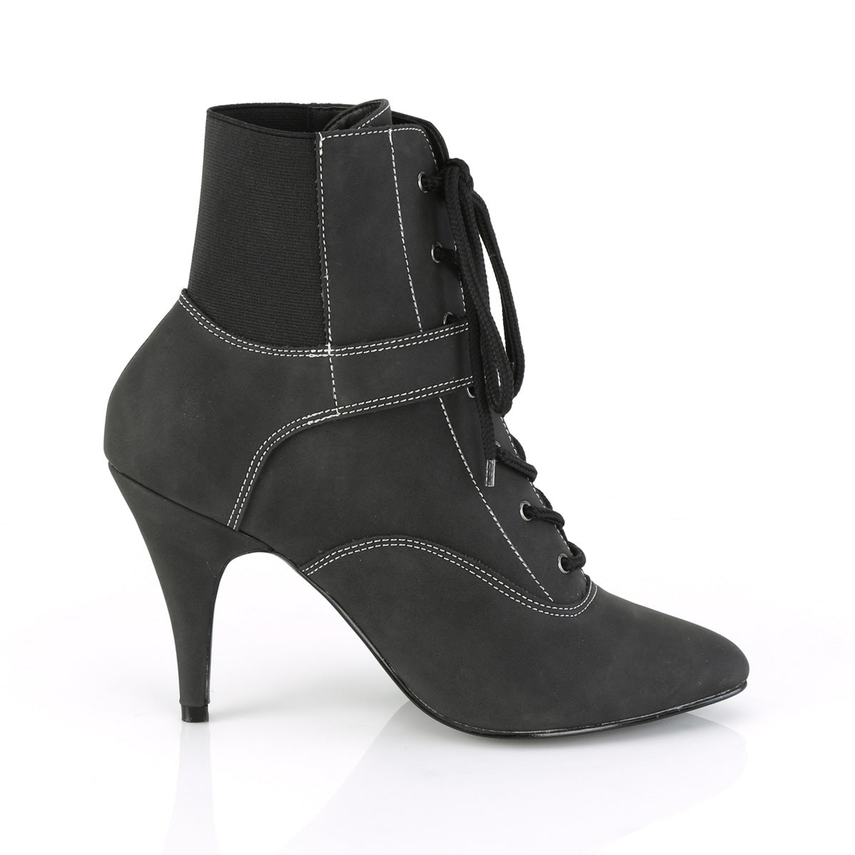 Pleaser Pink Label Womens Pumps DREAM-1022 Black Faux Nubuck Leather