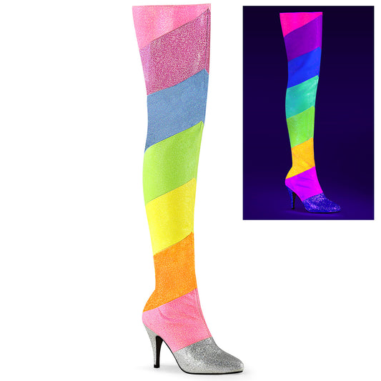 Pleaser Pink Label Bombas para mujer DREAM-3012RBG multi-Rainbow Multi brillo