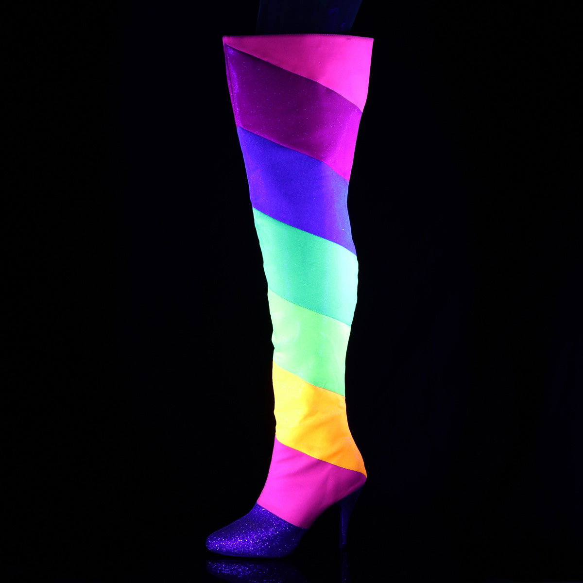 Pleaser Pink Label Bombas para mujer DREAM-3012RBG multi-Rainbow Multi brillo