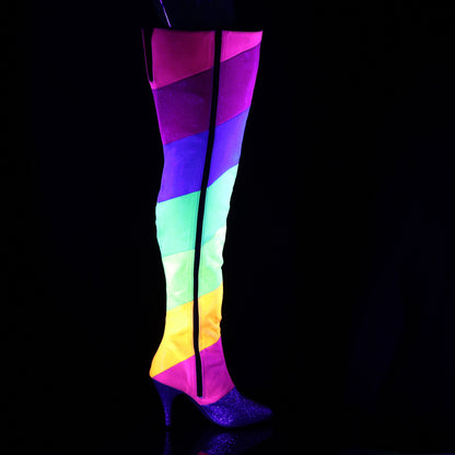 Pleaser Pink Label Bombas para mujer DREAM-3012RBG multi-Rainbow Multi brillo
