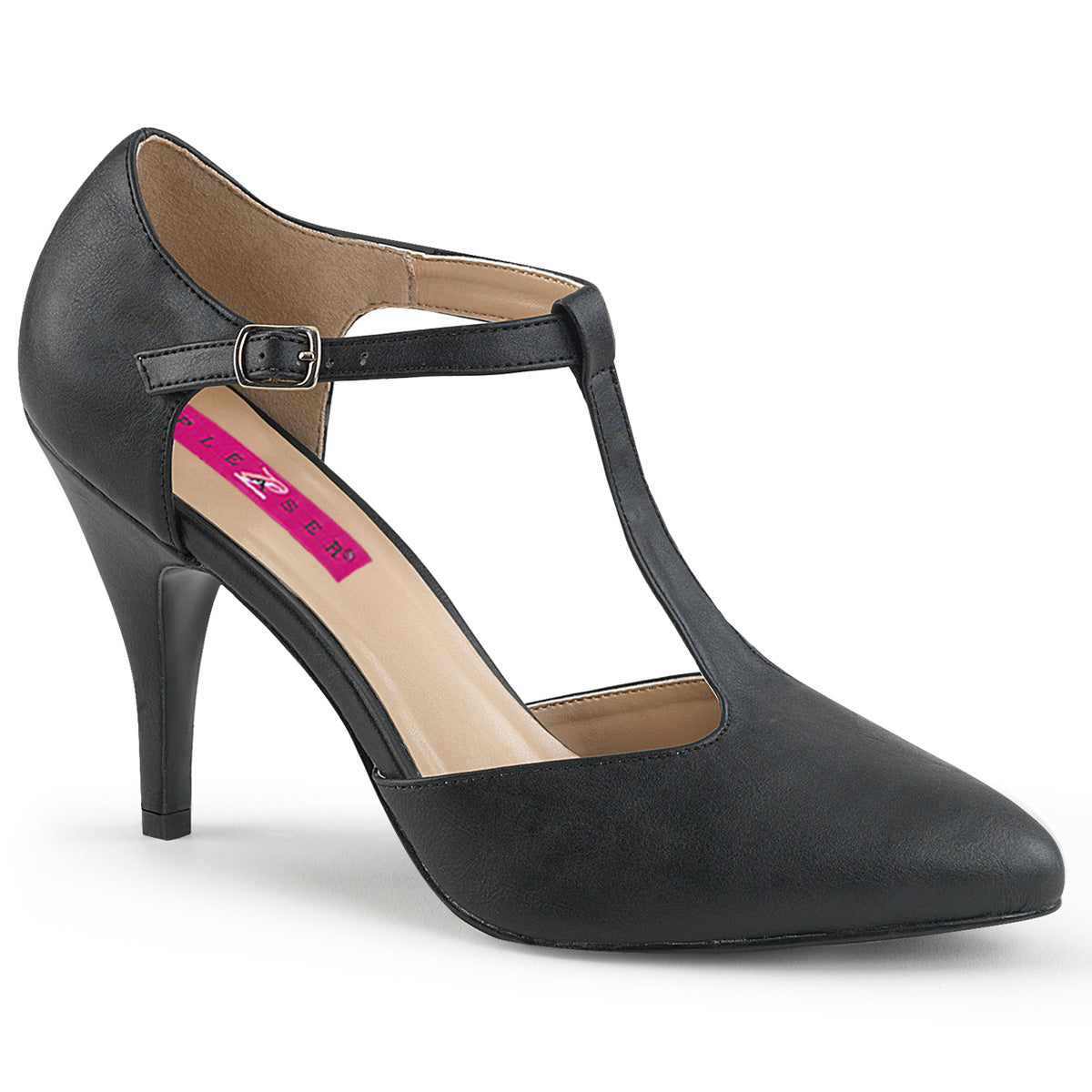 Pleaser Pink Label Bombas para mujer DREAM-425 Blk Faux Cuero