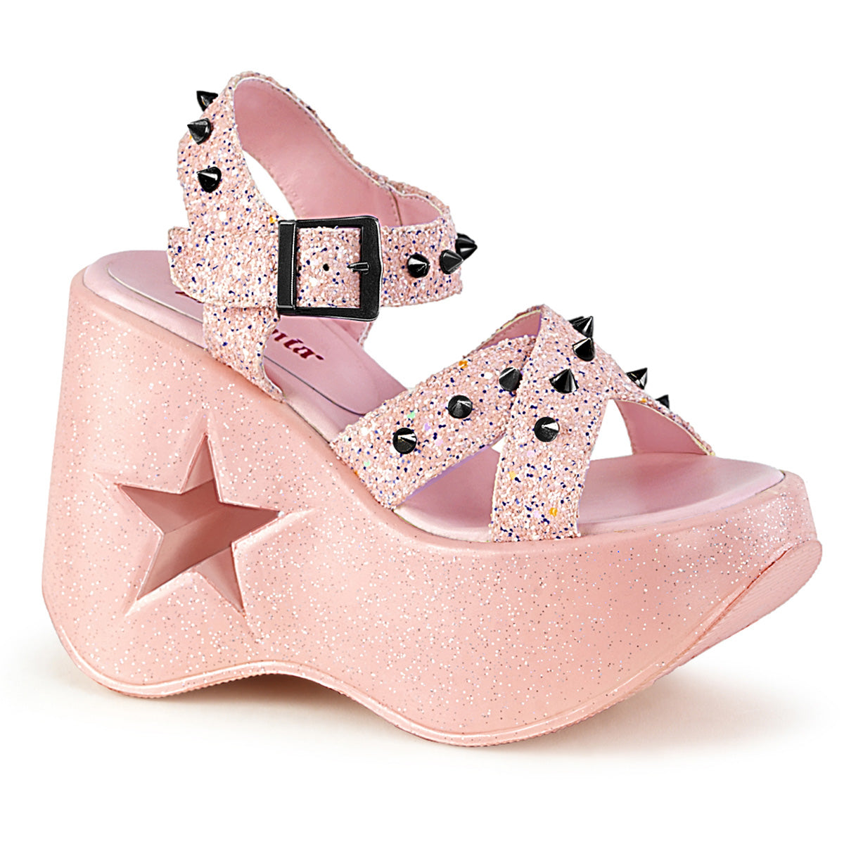 DemoniaCult Sandalias para mujeres DYNAMITE-02 brillo rosa bebé