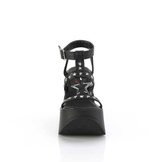 DemoniaCult  Sandalias DYNAMITE-12 BLK de cuero vegano