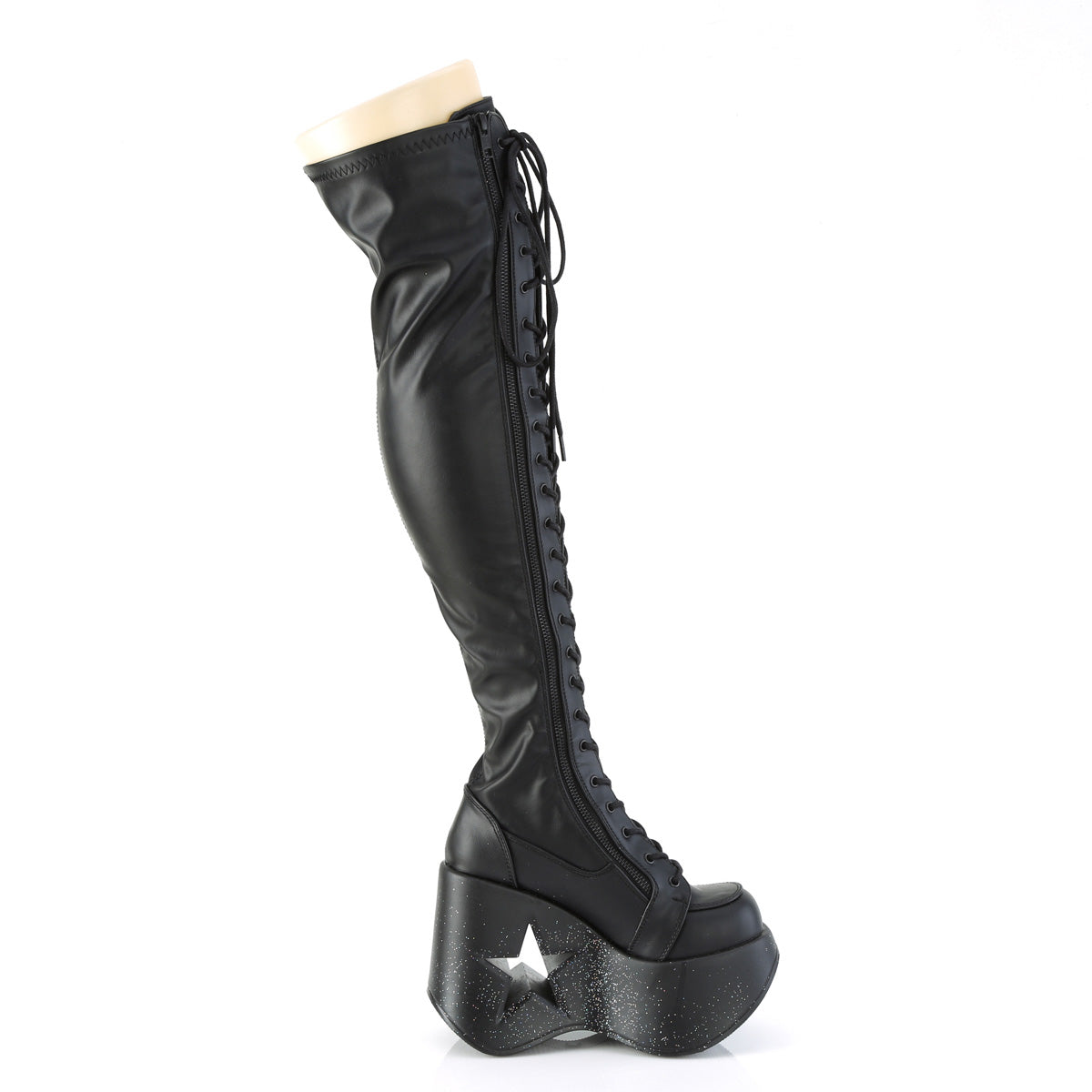 DemoniaCult   DYNAMITE-300-1 Blk str cuero vegano