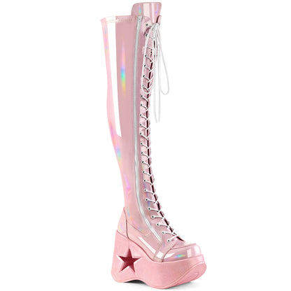 DemoniaCult  Botas DYNAMITE-300 B. Pink Stretch Holo