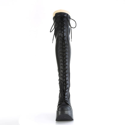 DemoniaCult  Botas DYNAMITE-300 blk str cuero vegano
