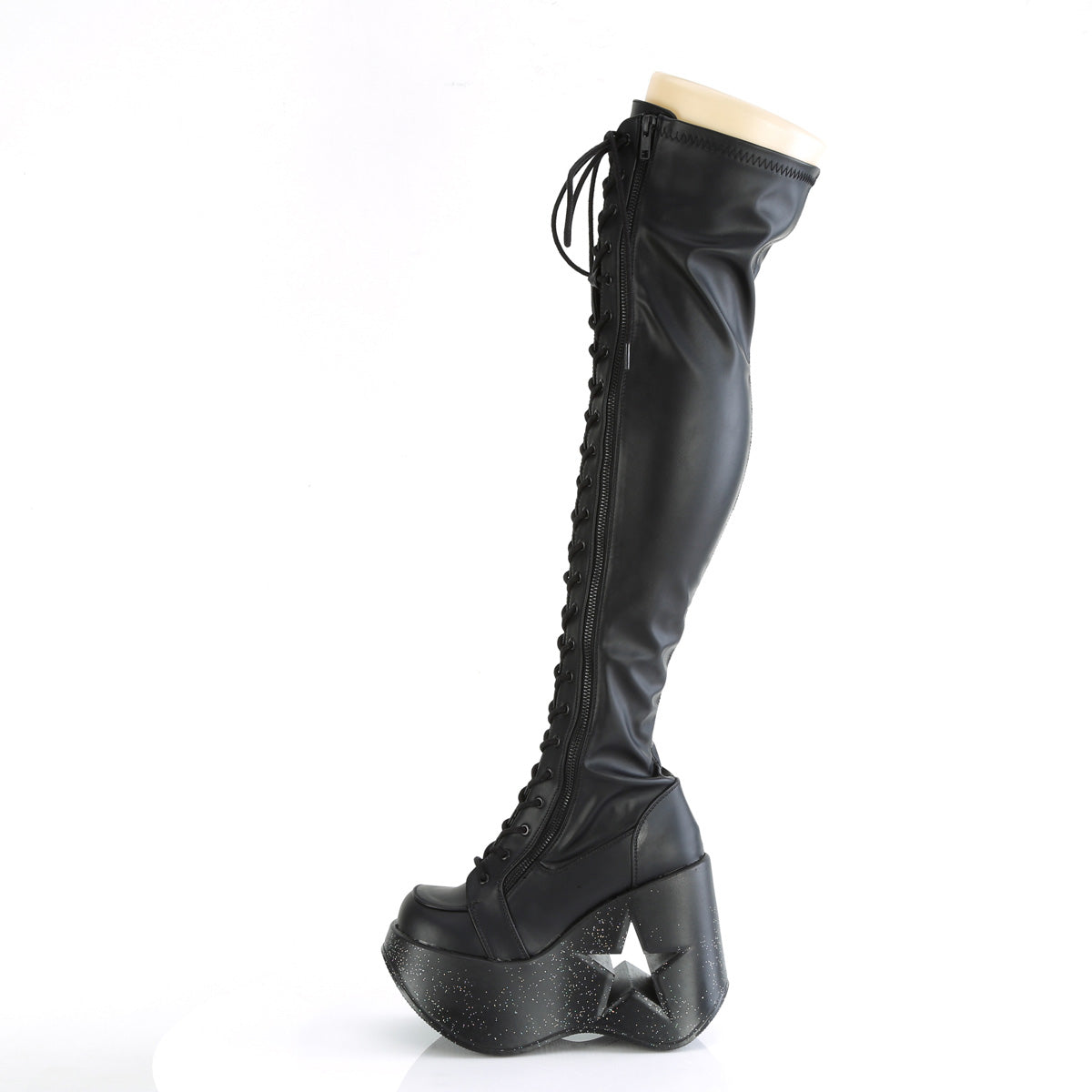 DemoniaCult  Botas DYNAMITE-300 blk str cuero vegano