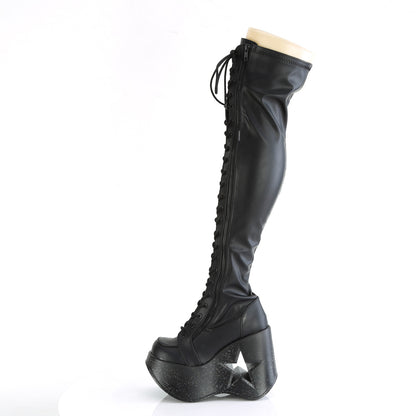 DemoniaCult  Botas DYNAMITE-300 blk str cuero vegano