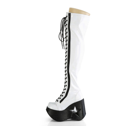 DemoniaCult  Botas DYNAMITE-300 wht estiramiento holo