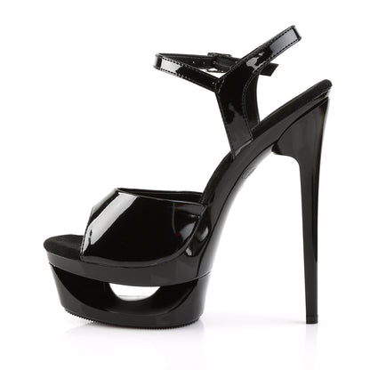 Pleaser Womens Sandals ECLIPSE-609 Blk Pat/Blk