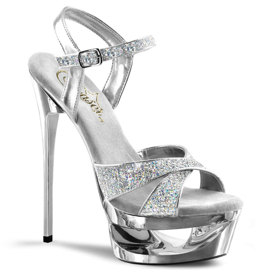 Pleaser Womens Sandals ECLIPSE-619G Slv Multi Gltr/Slv Chrome