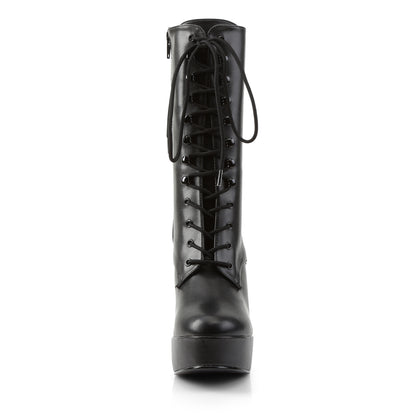 Pleaser Botas de tobillo para mujer ELECTRA-1020 BLK Faux Cuero / Blk Mate