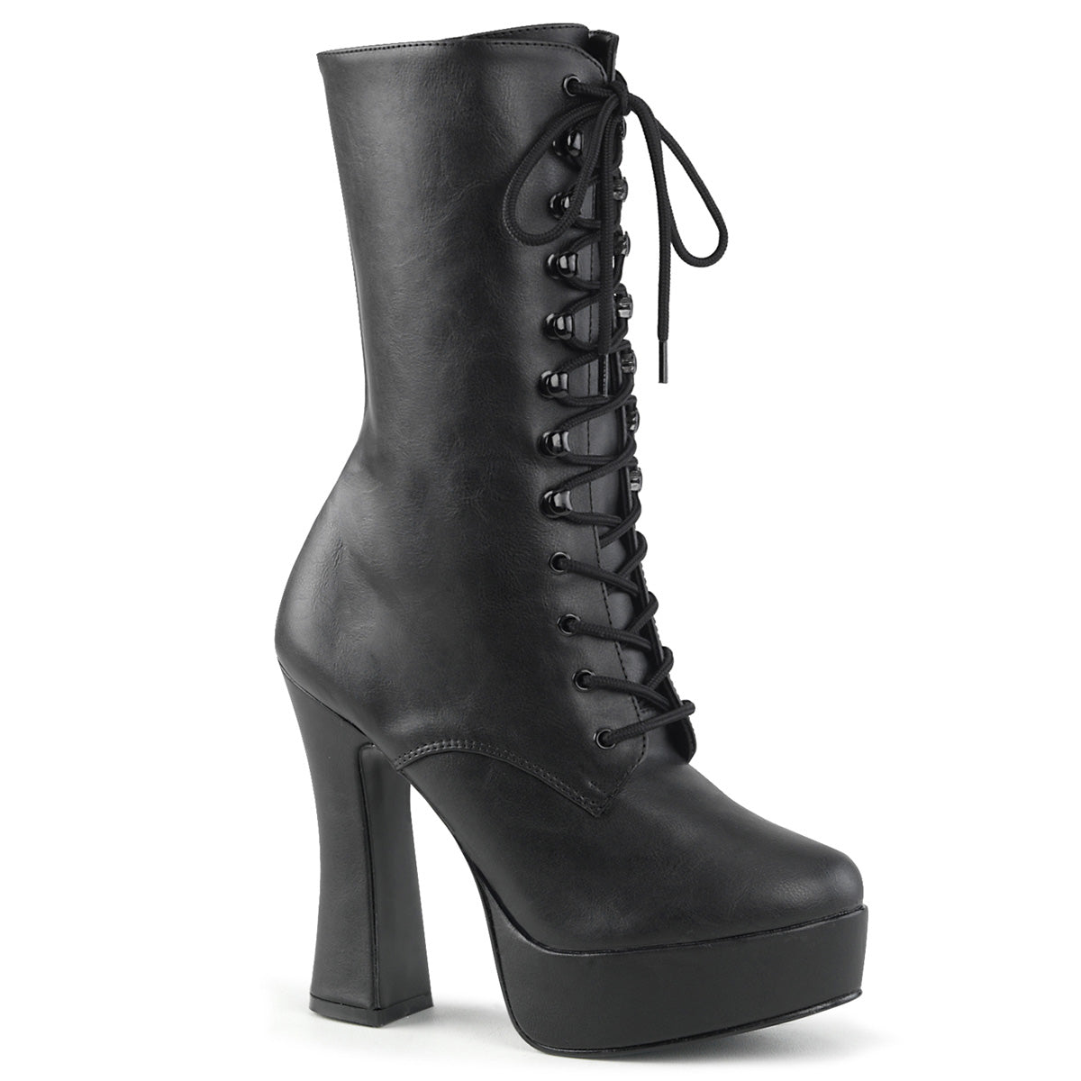 Pleaser Botas de tobillo para mujer ELECTRA-1020 BLK Faux Cuero / Blk Mate