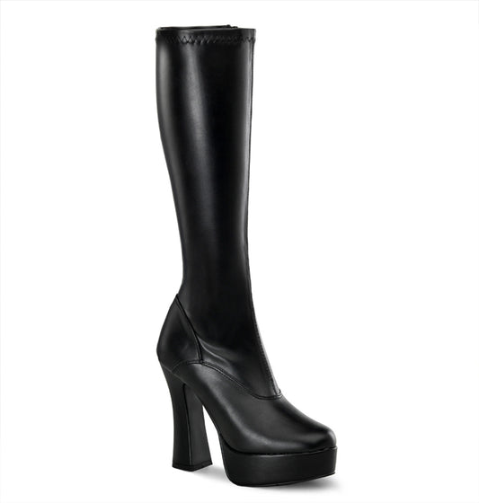 Pleaser Botas de mujer ELECTRA-2000z Blk Str Faux Cuero