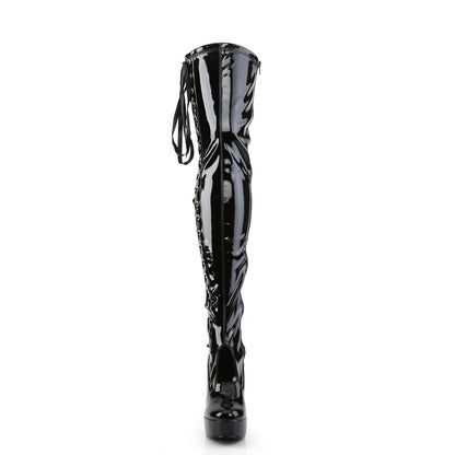 Pleaser Womens Boots ELECTRA-3050 Blk Str Pat