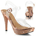 Fabulicious Sandalias para mujer ELEGANT-408 CLR-ROSE Gold / Rose Gold Chrome