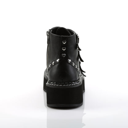 DemoniaCult Botas de tobillo para mujeres EMILY-315 BLK de cuero vegano