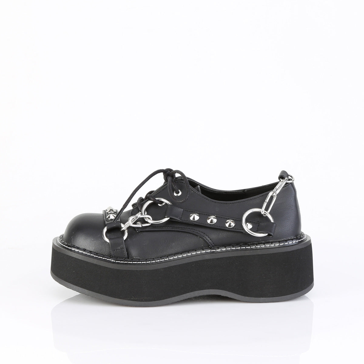 DemoniaCult Women's Heels & Platform Shoes EMILY-32 Blk Vegan Leather