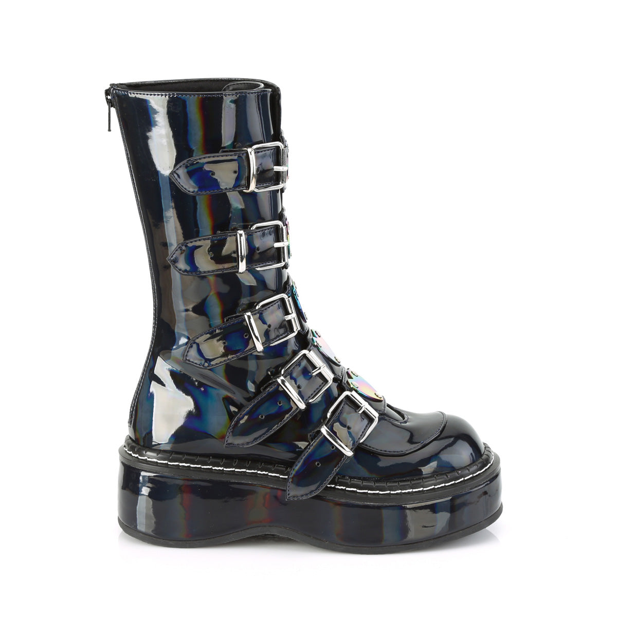 DemoniaCult Botas de mujer EMILY-330 Holograma BLK