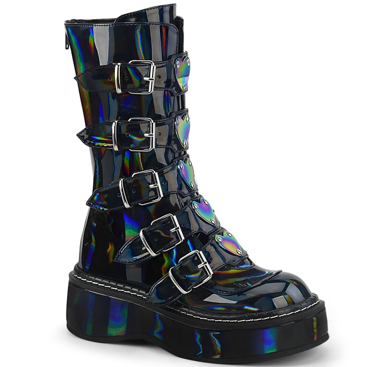 DemoniaCult Botas de mujer EMILY-330 Holograma BLK