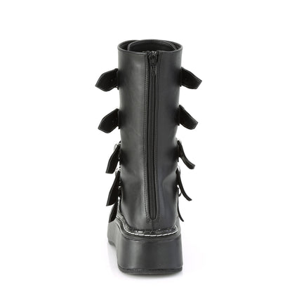 DemoniaCult Botas de mujer EMILY-330 BLK de cuero vegano