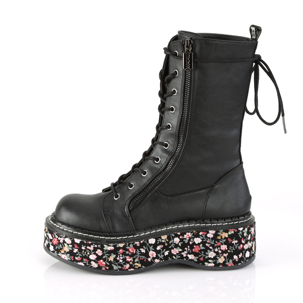 DemoniaCult Botas de mujer EMILY-350 tela de cuero vegano de cuero vegano