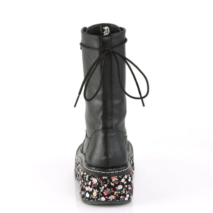 DemoniaCult Botas de mujer EMILY-350 tela de cuero vegano de cuero vegano