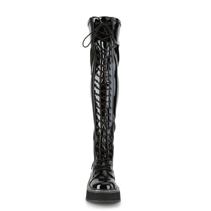 DemoniaCult Botas de mujer EMILY-375 Blk Pat