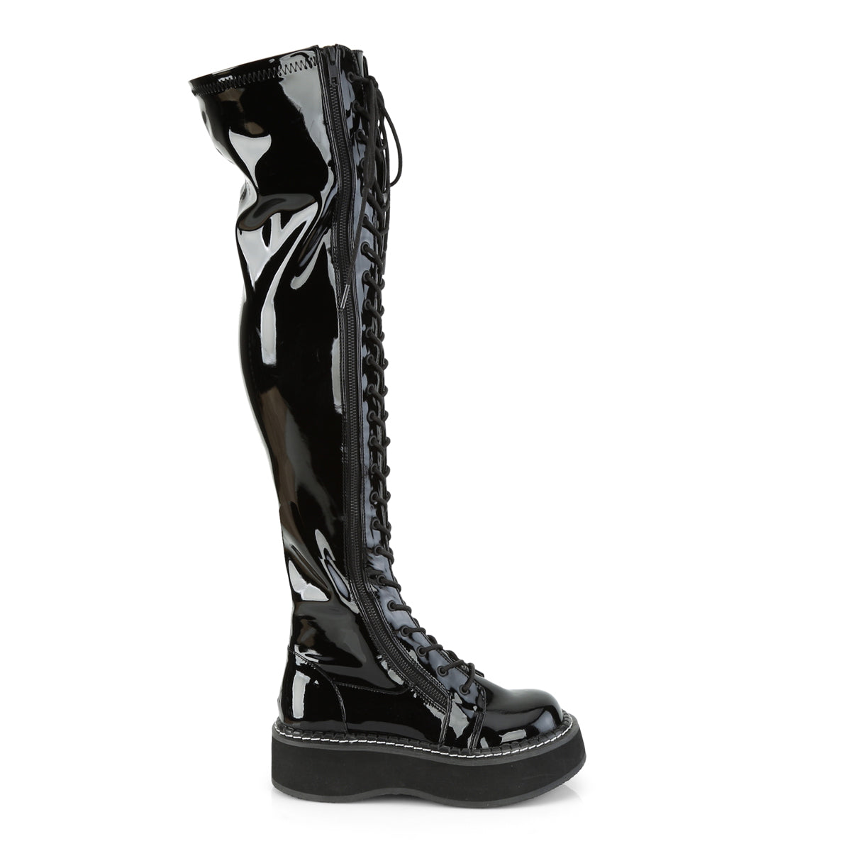 DemoniaCult Botas de mujer EMILY-375 Blk Pat