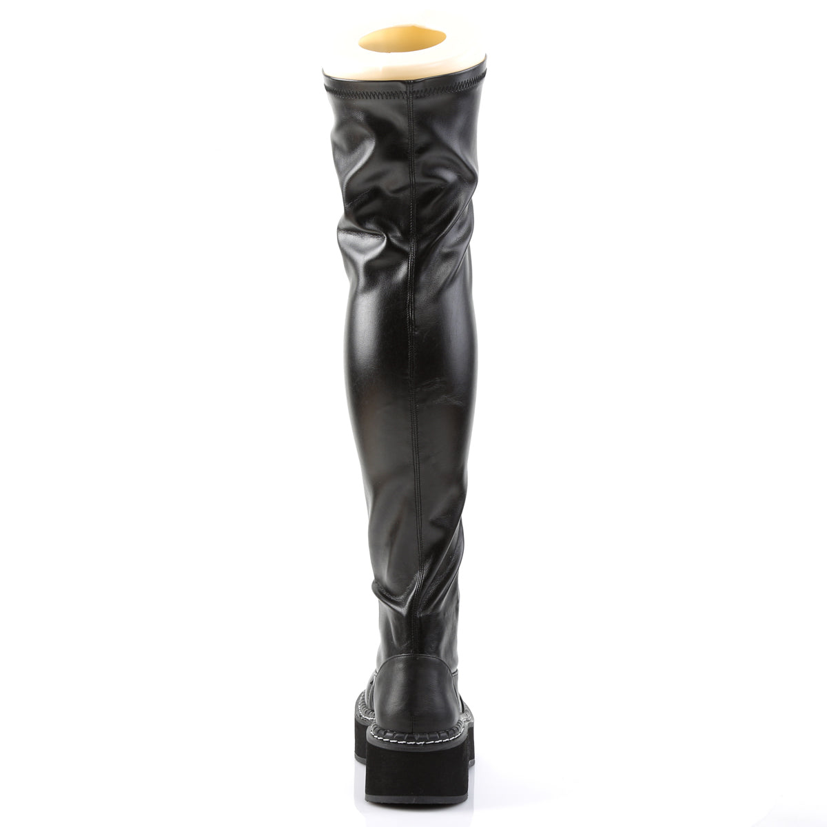 DemoniaCult Botas de mujer EMILY-375 Blk str cuero vegano