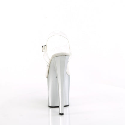 Pleaser   ENCHANT-708LT-Circle CLR/SLV-SLV GLITTER