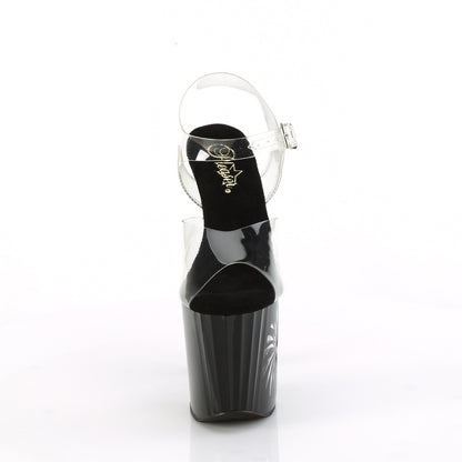 Pleaser   ENCHANT-708lt-pinwhe clr/blk-slv brillo
