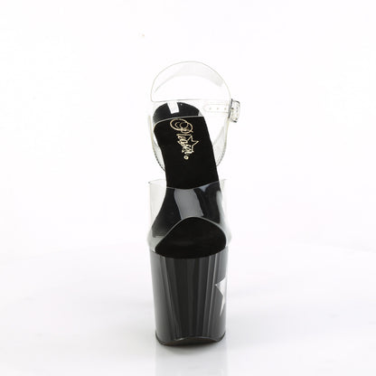 Pleaser   ENCHANT-708lt-STAR Brillo CLR/BLK-SLV