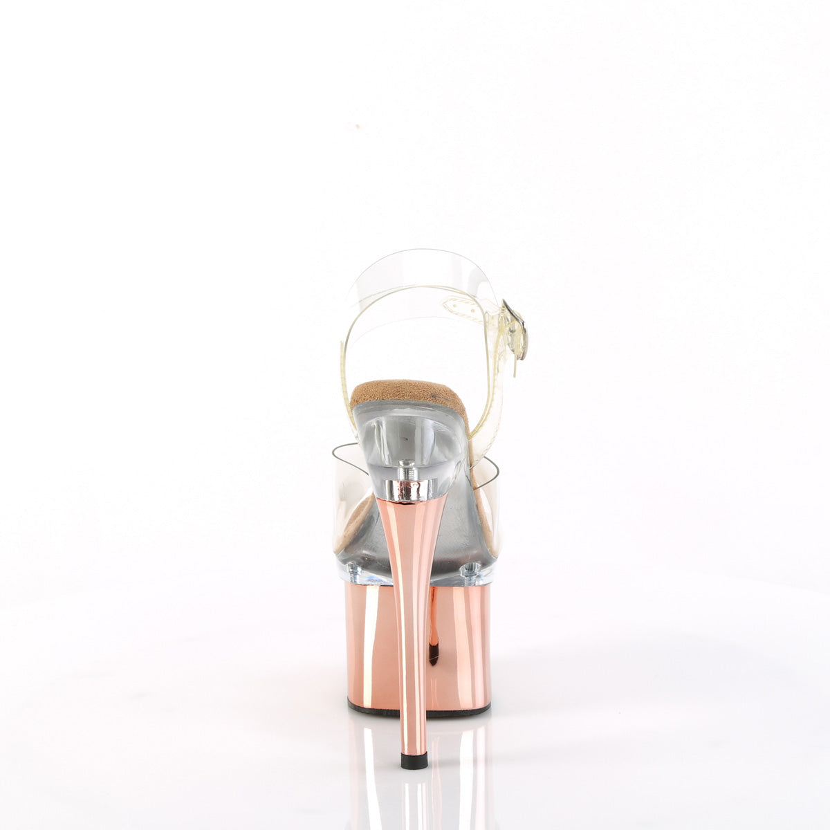 Pleaser  Sandalias ESTEEM-708 CLR/CLR-Rose Gold Chrome