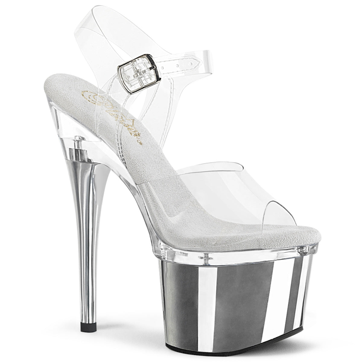 Pleaser  Sandalias ESTEEM-708 CLR/CLR-SLV Chrome