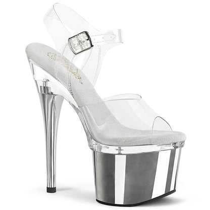 Pleaser  Sandalias ESTEEM-708 CLR/CLR-SLV Chrome
