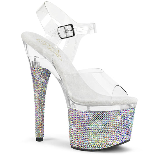 Pleaser Sandalias para mujer ESTEEM-708dm CLR / CLR-SLV AB RS