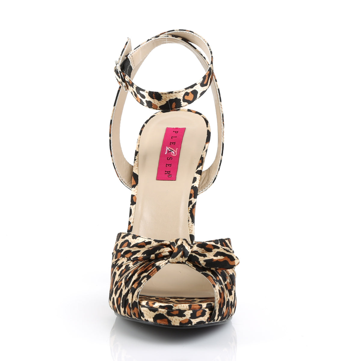 Pleaser Pink Label Bombas para mujer EVE-01 Cheetah Satin