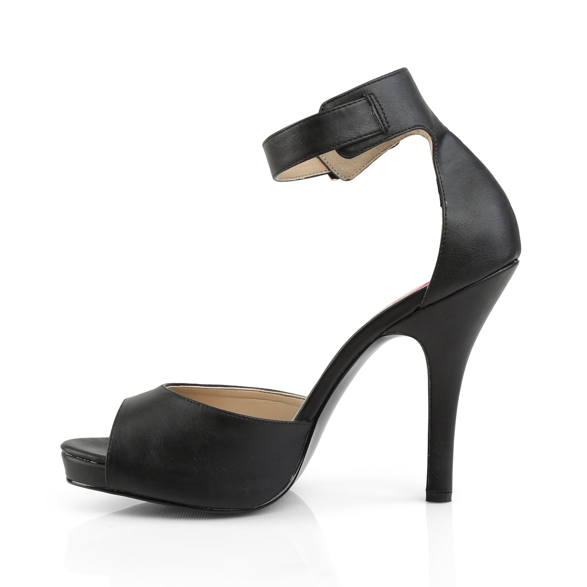 Pleaser Pink Label Bombas para mujer EVE-02 Blk Faux Cuero