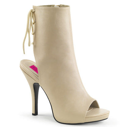 Pleaser Pink Label Womens Pumps EVE-102 Cream Faux Leather