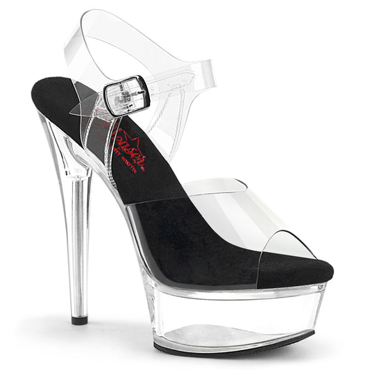 Pleaser   EXCITE-608 Clr-Blk/Clr