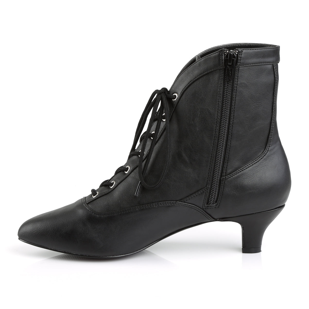 Pleaser Pink Label Botas de tobillo para mujer FAB-1005 Blk Faux Cuero