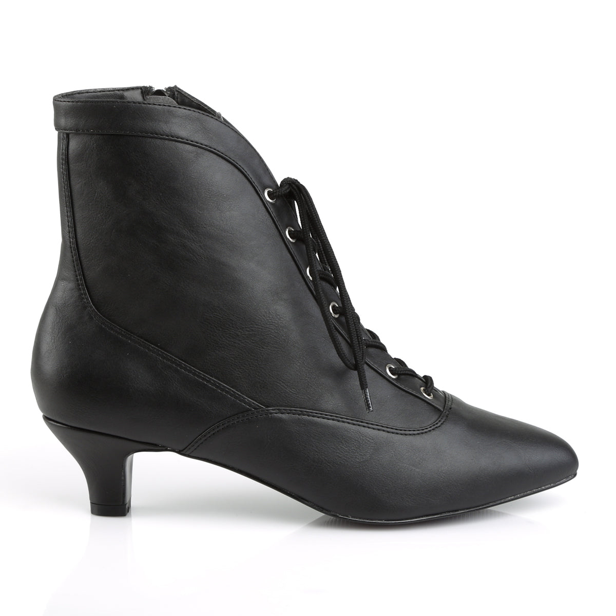 Pleaser Pink Label Botas de tobillo para mujer FAB-1005 Blk Faux Cuero