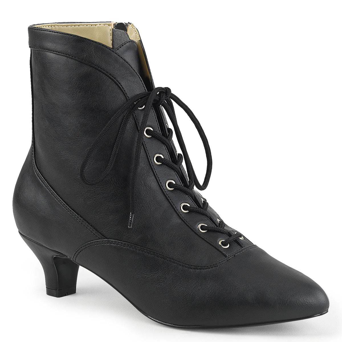 Pleaser Pink Label Botas de tobillo para mujer FAB-1005 Blk Faux Cuero