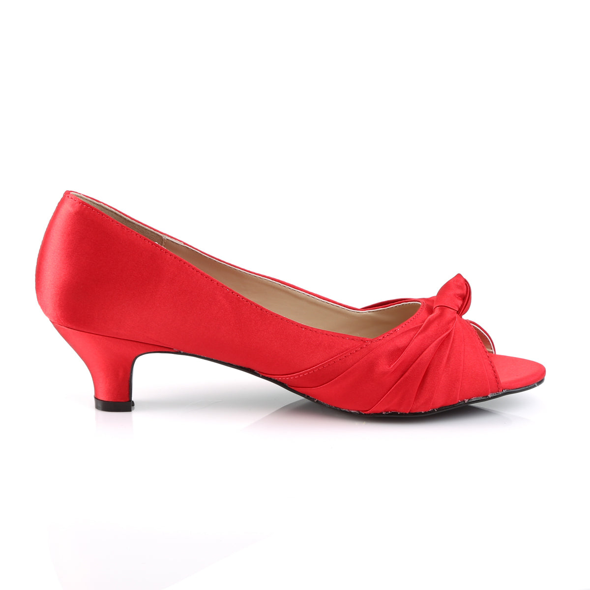 Pleaser Pink Label Bombas para mujer FAB-422 satinado rojo